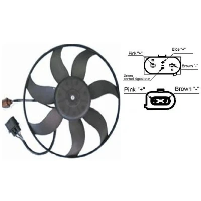 Billede af MAHLE ORIGINAL CFF 187 001S Køleventilator 395 12 elektrisk VOLKSWAGEN: Golf 5, Touran I, Jetta 4, SKODA: Octavia 2 Combi, II Hatchback