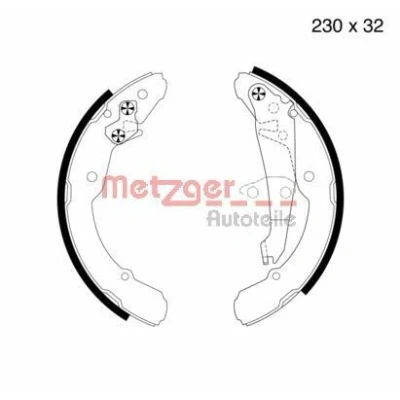 Billede af METZGER MG 705 Bremsebakker bagaksel 230 32 med arm SKODA: Octavia I Hatchback, 1 Combi