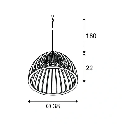 Billede af SLV Pendellampe Wud, træ lys, Ø 38 cm,