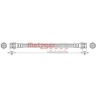 Billede af METZGER 4110446 Bremseslange 253 AUDI: TT Coupe