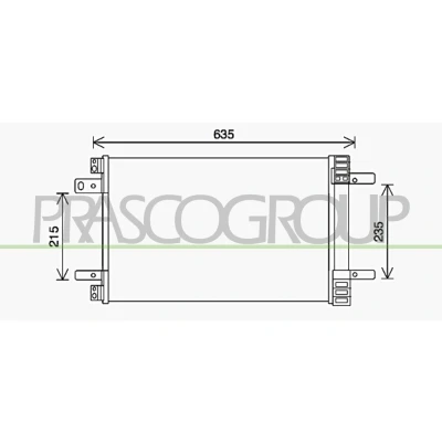 Billede af PRASCO PG428C001 Kondensator med tørrer 14 11 Aluminium 530 R 1234yf, 134a PEUGEOT: 308 SW 2, II Hatchback, CITROËN: Jumpy III Van