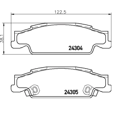 Billede af BREMBO P 09 007 Bremseklodser med akustisk advarsel for slid bremsecaliperskruer tilbehør