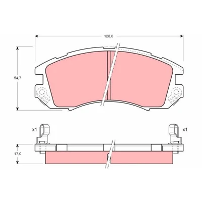 Billede af TRW GDB989 Bremseklodser med akustisk advarsel for slid SUBARU: Impreza I Sedan, LEGACY 1 Station Wagon