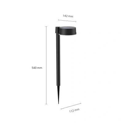 Billede af Solcelle havelys Philips Vynce 1,5 W 11,2 x 14,2 54 cm Sort Plastik