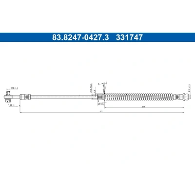 Billede af ATE 83.8247 0427.3 Bremseslange 431mm M10x1,5mm