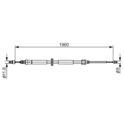 Billede af BOSCH 1 987 482 432 Håndbremsekabel 1960