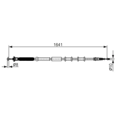 Billede af BOSCH 1 987 482 582 Håndbremsekabel 1641 FIAT: Grande Punto Hatchback, III ALFA ROMEO: MiTo