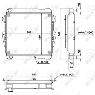 Billede af NRF 52111 Radiator 525 480 57 Loddet køleripper TOYOTA: Land Cruiser Prado 70 SUV