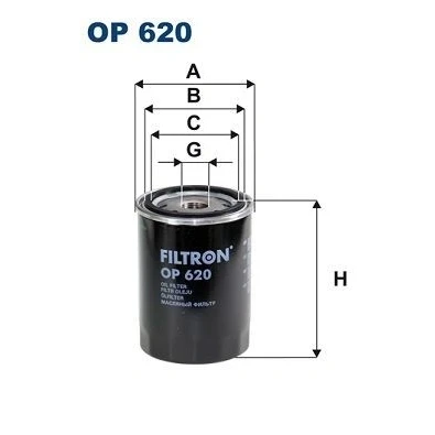 Billede af FILTRON OP 620 Oliefilter M 20 X 1.5 Påskruet filter CITROËN: CX 1, C25 Ladvogn/Chassis, XM II Hatchback, PEUGEOT: 406 Sedan, J5 Ladvogn/Chassis