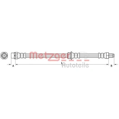Billede af METZGER 4110946 Bremseslange 446 BMW: 3 Sedan, Touring, Coupe