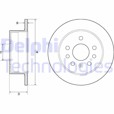 Billede af DELPHI BG2879 Bremseskiver 260 10 5 fuldstændigt olieret ubehandlet uden hjullejer, ABS sensorring OPEL: Vectra A Sedan, Calibra A, CC