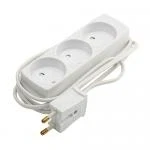 Billede af 3 stikdåse u/j 1,5m ledn. 10A 250V hvid