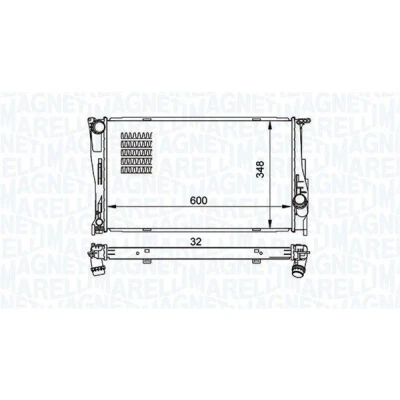 Billede af MAGNETI MARELLI 350213157500 Radiator 600mm 348mm 32mm Mekanisk fuget køleripper BMW: 3 Sedan, Touring, 1 Hatchback