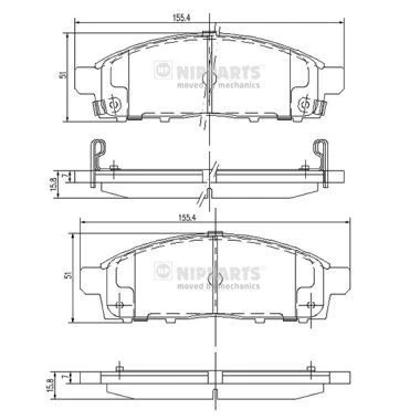 Billede af Bremseklodser NIPPARTS J3605050