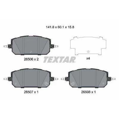 Billede af TEXTAR 2650601 Bremseklodser med akustisk advarsel for slid MAZDA: MX 30