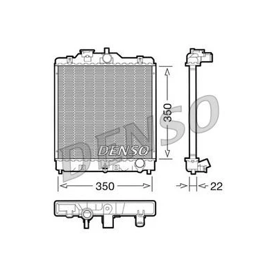 Billede af DENSO DRM40003 Radiator Aluminium 350 23 HONDA: CIVIC 6 Fastback, CRX 2, 7 Hatchback