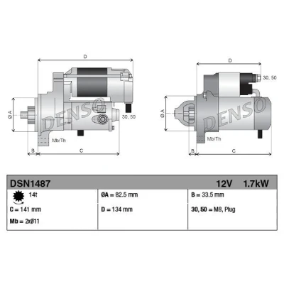 Billede af DENSO DSN1487 Starter 12 1,7 14