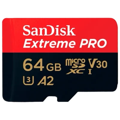 Billede af SanDisk MicroSDXC Extreme Pro 64GB 200MB/s A2 C10 V30 UHS I