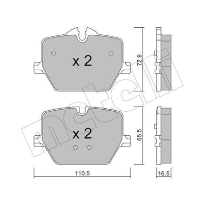 Billede af METELLI 22 1266 0 Bremseklodser Forberedt til slidindikator BMW: 3 Sedan, Touring, 2 Coupe