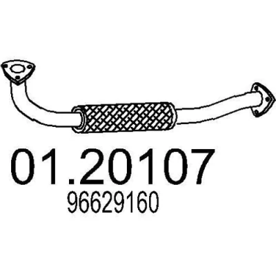 Billede af MTS 01.20107 Udstødningsrør 5,75 foran til mellemlydpotte CHEVROLET: Captiva