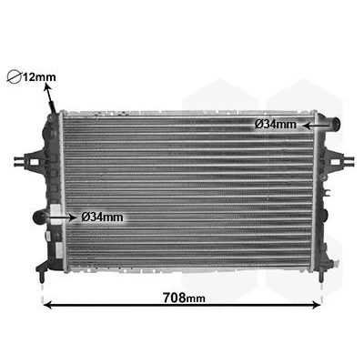 Billede af VAN WEZEL 37002252 Radiator Aluminium 600 360 34 Loddet køleripper OPEL: Astra G Caravan, CC, Sedan