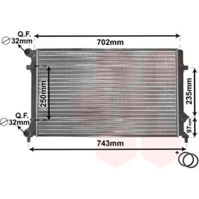 Billede af VAN WEZEL *** IR PLUS 58002204 Radiator Aluminium 650 415 25 med tilbehør Mekanisk fuget køleripper VOLKSWAGEN: GOLF 5, Touran I, 6