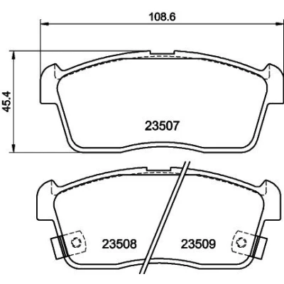 Billede af HELLA 8DB 355 009 631 Bremseklodser med akustisk advarsel for slid SUZUKI: IGNIS 2, Alto VI, Celerio, DAIHATSU: Sirion II, Cuore 6, SUBARU: JUSTY 4