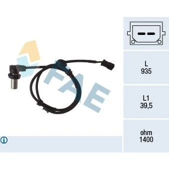 Billede af FAE 78071 ABS Sensor bagaksel Induktiv 2 935 AUDI: A4 B5 Sedan, VOLKSWAGEN: Passat Sedan