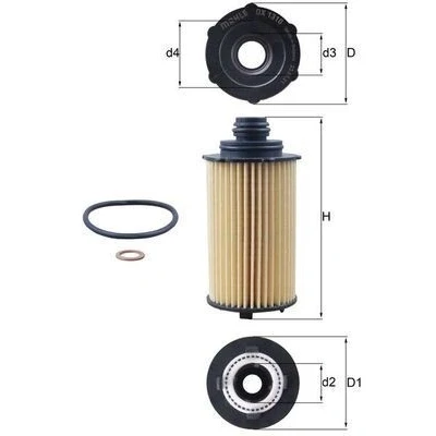 Billede af MAHLE ORIGINAL OX 1310D Oliefilter Filterindsats SSANGYONG: Tivoli SUV