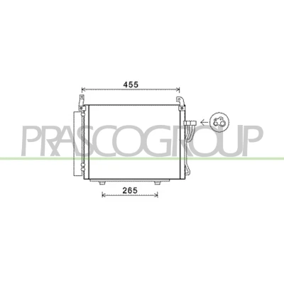 Billede af PRASCO HN002C002 Kondensator med tørrer 13 8 Aluminium 480 R 134a HYUNDAI: i10 II Hatchback