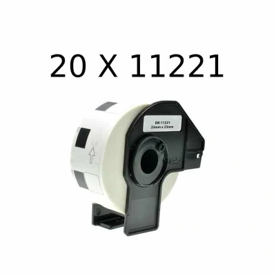 Billede af Brother 20 stk DK11221 etiketter x 1000 23 23mm Kompatibel