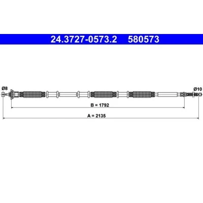 Billede af ATE 24.3727 0573.2 Håndbremsekabel 2135