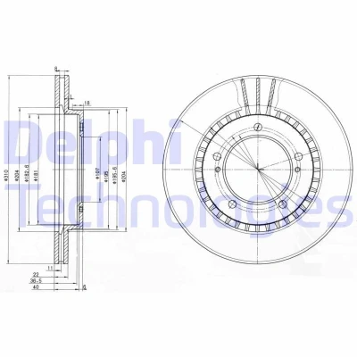 Billede af DELPHI BG3587 Bremseskiver 311 22 5 ventileret olieret ubehandlet uden hjullejer, ABS sensorring SUZUKI: Grand Vitara 1 SUV