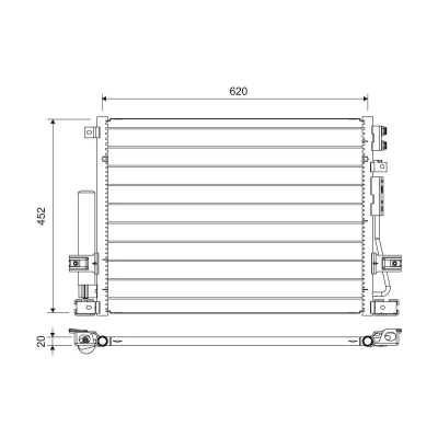 Billede af VALEO 822705 Kondensator med tørrer 15mm 10mm Aluminium 452mm CHRYSLER: 300C Touring