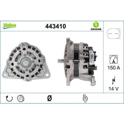 Billede af VALEO 443410 Generator 14V 150A FIAT: Ducato III Ladvogn / Chassis, Van, IVECO: Daily V Van Stationcar