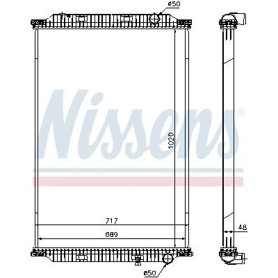 Billede af NISSENS 637780 Radiator Aluminium 1020 689 48 uden ramme Loddet køleripper