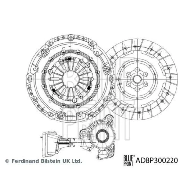 Billede af BLUE PRINT ADBP300220 Kobling I tre dele med centraludrykker, syntetsik fedt 241mm PEUGEOT: 5008 I, 208 Hatchback, 3008