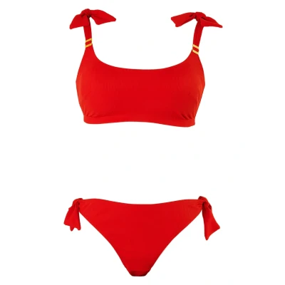 Billede af Cache Coeur Porto Vecchio SET Bikinier, Dame, Størrelse: Large, Red