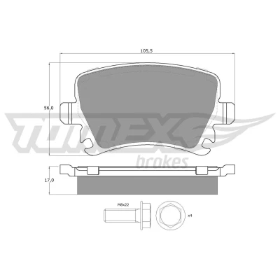Billede af TOMEX brakes TX 13 95 Bremseklodser bagaksel VOLKSWAGEN: GOLF 6, Passat B7 Variant, B6 SKODA: Octavia 3 Combi, Schrägheck