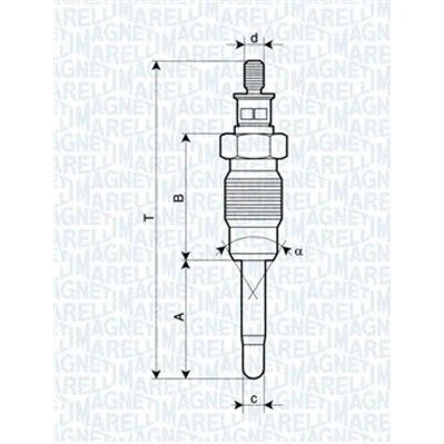 Billede af MAGNETI MARELLI 062900016304 Gløderør 11V 10A M12X1,25