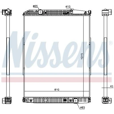 Billede af NISSENS 627910 Radiator Aluminium 1015 810 40 uden ramme Loddet køleripper