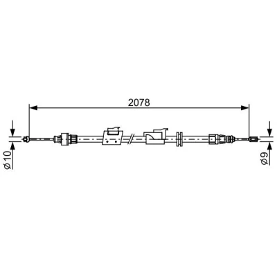 Billede af BOSCH 1 987 482 706 Håndbremsekabel 2078 FORD: MONDEO 4 Turnier, S Max Mk1, Galaxy Mk2 MPV