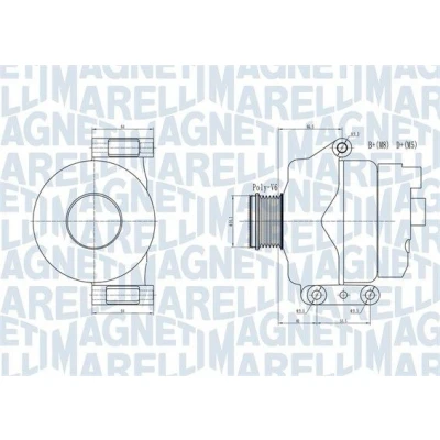 Billede af MAGNETI MARELLI 063731934010 Generator 14V 90A FIAT: Grande Punto Hatchback, 500 Evo OPEL: Meriva A, Astra H Hatchback