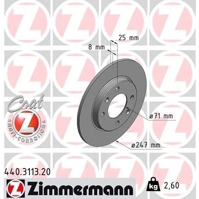 Billede af Bremseskive ZIMMERMANN 440.3113.20