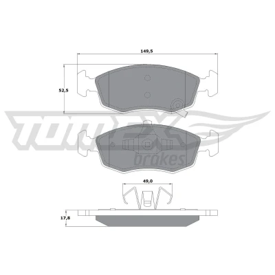 Billede af TOMEX brakes TX 16 90 Bremseklodser foraksel med akustisk advarsel for slid FIAT: 500 Hatchback, Panda III Hatchback