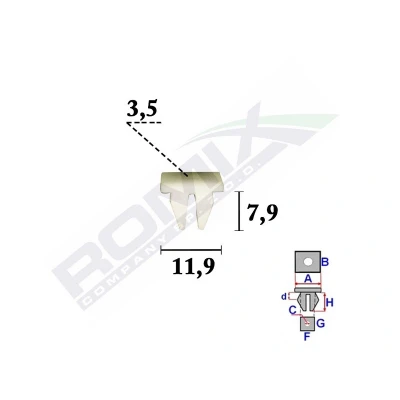 Billede af ROMIX C70347 Clips, side /beskyttelseslister HYUNDAI: i30 I Stationcar