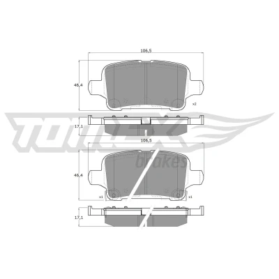 Billede af TOMEX brakes TX 17 88 Bremseklodser bagaksel med akustisk advarsel for slid OPEL: Astra K Sports Tourer, Hatchback