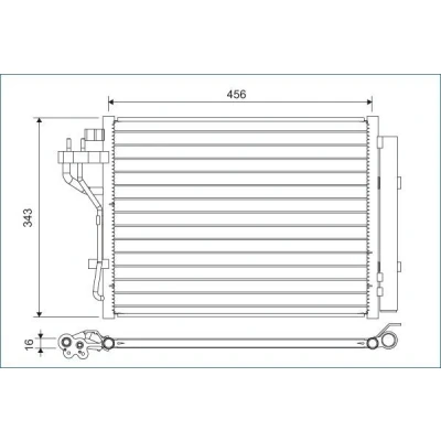 Billede af VALEO 822629 Kondensator med tørrer Aluminium 343 HYUNDAI: i10 II Hatchback