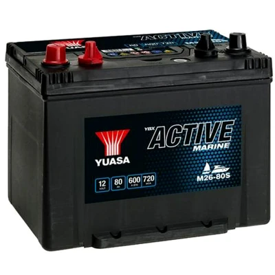 Billede af YUASA M26 80S Starterbatteri 12V 80Ah 600A B5 AUDI: A3 Sportback, A6 C5 Avant, A4 B8 Sedan, VOLVO: S60 I, V50, S40 II