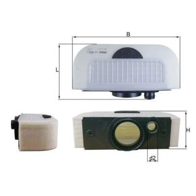 Billede af MAHLE ORIGINAL LX 3557/1 Luftfilter 105,5 334 173,5 Filterindsats